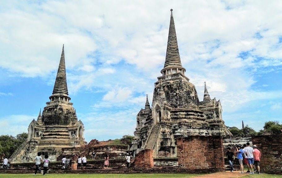  The old Royal Palace in Thailand's ancient capital of Ayutthaya. In 1350 AD.